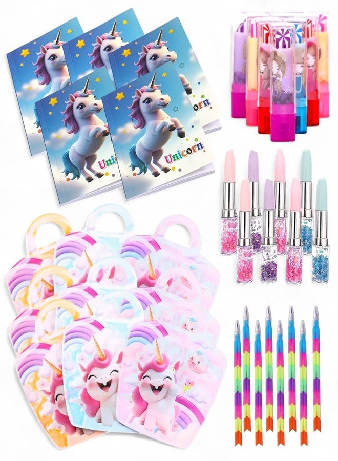 AMANVANI Unicorn Theme Stationery Gift Combo, 30 Pcs, Kanjak Return Gifts For Kanya Pujan Navratri, Birthday Return Gifts For Kids of All Age Group, Stationery Set - Image 1